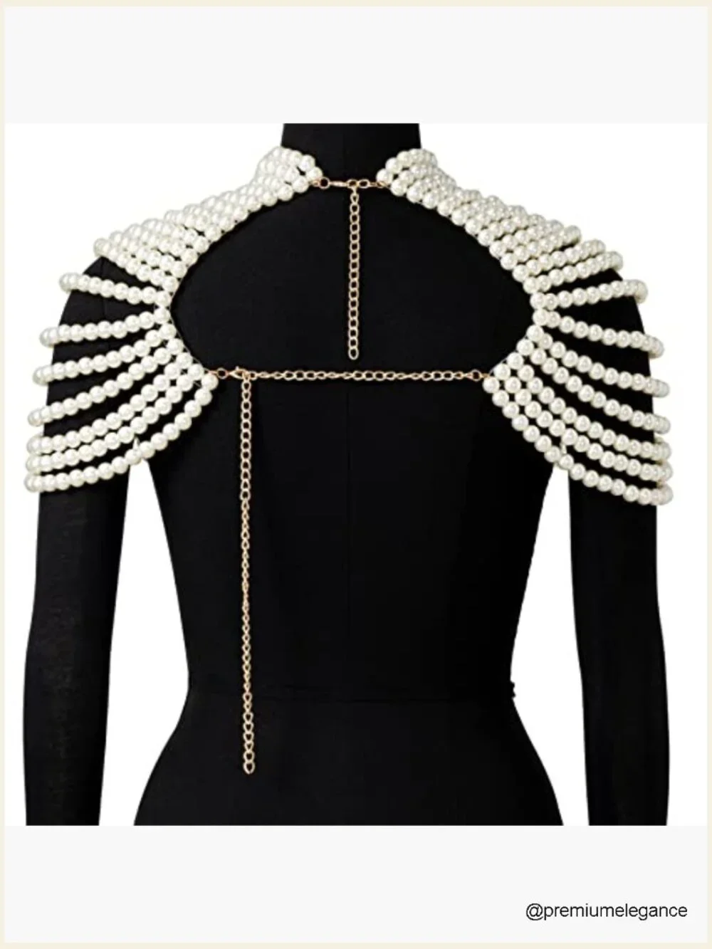 Vintage Pearl Body Chain Necklace Top Shawl Handmade Jewelry for Party